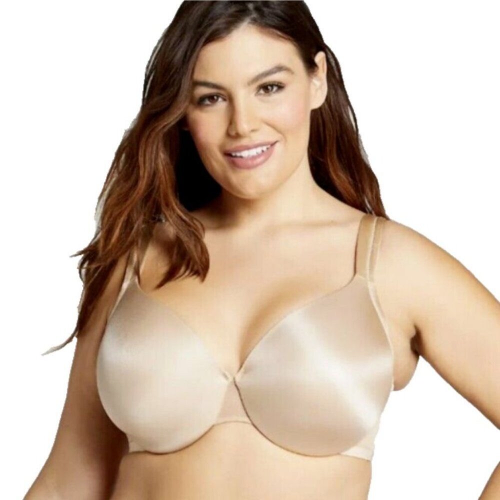 Lane Bryant Cacique Bra Smooth Satin Full Coverage U/W Size 38DDD Cafe Mocha